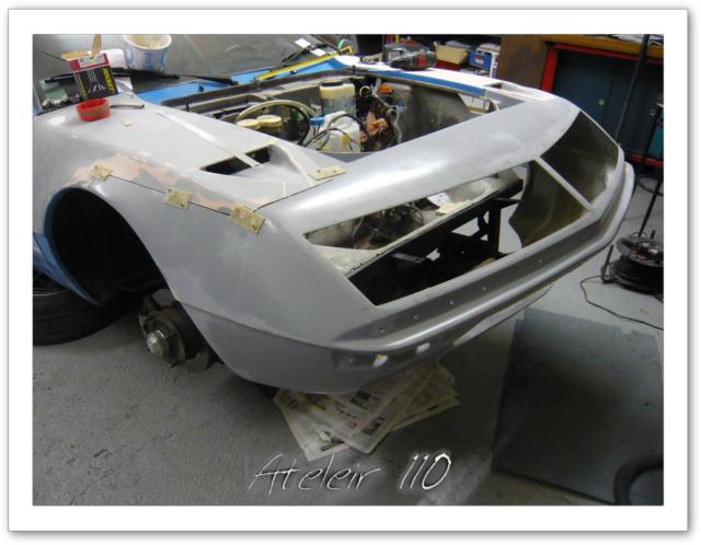 alpine a310 VHC 4 cylindres restauration vitres masque avant peinture