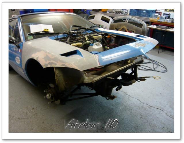alpine a310 VHC 4 cylindres restauration vitres masque avant peinture